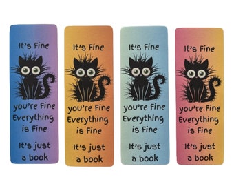 Cat Bookmark, for Cat Lovers, Gift for Friend, Scary Bookmark, Birthday Gift, Gift for Book Lover, Laminated Bookmark