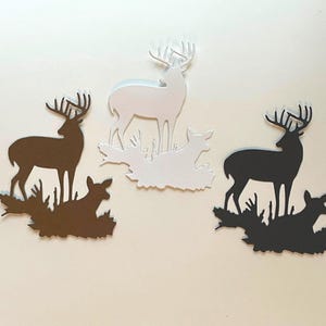 Paper Deer Die Cut, Card Fronts, Paper Cut Outs, Embellishments for Scrapbooking, Card Making, Tree Die Cut, Winter Scene, Junk Journal