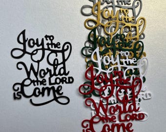 Christmas paper Die Cut ~ Joy to the World ~ Christmas Card Front, Card Embellishment ~ Christmas Paper Cut Out ~ Christmas Die Cut