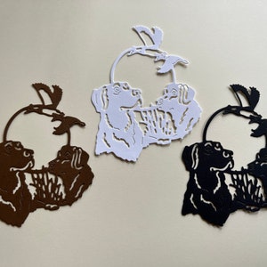 Cachorro e Pássaro Papel Die Cut ~ Cartão Masculino ~ Cartões ~ Enfeites ~ Recorte de Papel ~ DieCut ~ Álbum de Recortes