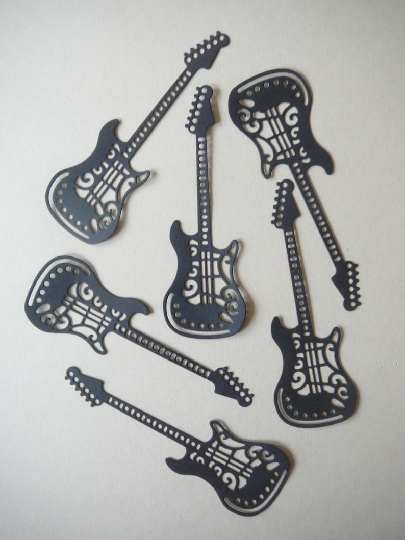 Electric Guitar Die Cut Embellishment For Scrapbooking Card Making Music Instrument Paper Cut Out Party Table Decoration