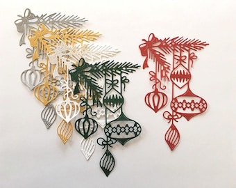 Christmas Die Cut ~ Christmas Card Front Embellishment ~ Christmas Paper Cut Out ~ Christmas Die Cut