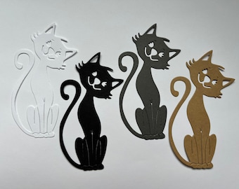 Cat Die Cut ~ Paper Cut Out ~ Card Embellishment ~ Scrapbook Embellishment