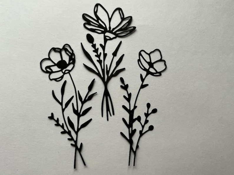 3pc Paper Flower Die Cut Flower Cut Outs Floral Die Cuts - Etsy