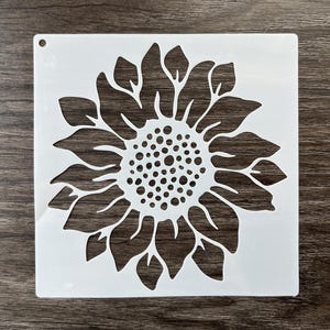 Patrón de plantilla de flor de girasol de Mylar de plástico reutilizable / plantilla de arte / plantilla artesanal / plantillas de pintura / plantilla de fabricación / plantilla de pared