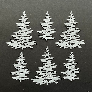 6 pezzi di fustelle a forma di pino bianco, ritagli di carta, decorazioni per scrapbooking, creazione di biglietti, frontali per biglietti, diario di scarto