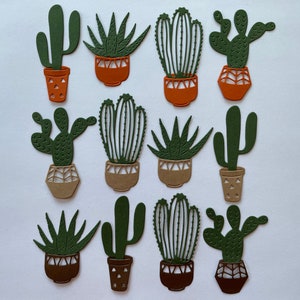 8-delige cactuspapier uitstansingen ~ Cactusuitsnijdingen ~ Kaarten maken ~ Versieringen ~ Scrapbooking ~ Junk Journal