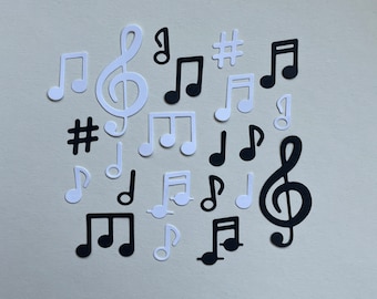 22pc. Music Note Die Cut Embellishment Set for Scrapbooking & Card Making Confetti Party Table Decorations, Junk Journal