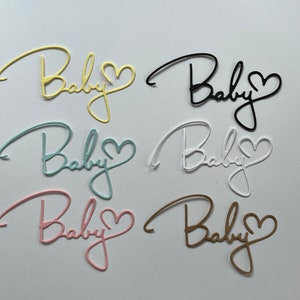 Papel troquelado con palabras de bebé, recortes de papel con palabras de bebé, adornos, scrapbooking, fabricación de tarjetas, portadas de tarjetas, adornos para diarios basura