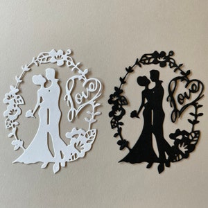 Braut und Bräutigam sterben Schnitt Verzierung für Scrapbooking, Card-Making, Hochzeit, Tischdekoration, Cupcake Topper, Papier Cut-Out, Brautparty