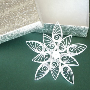 Paper Quilled Christmas Snowflake Ornament Gift Topper ~ Teacher Gifts ~ Gifts under 10.00