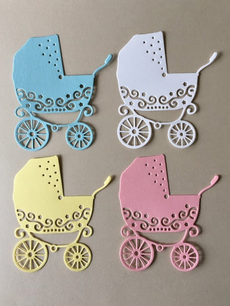 Baby Buggy Die Cut Baby Carriage Paper Cut Out Etsy