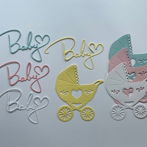 2 peças de papel para carrinho de bebê cortado, papel para carrinho de bebê cortado, enfeite, scrapbooking, fabricação de cartões, frentes de cartão,