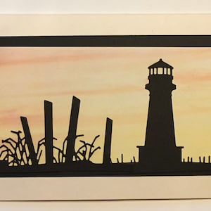 Light House Die Cut ~ Recto de la carte ~ Cartes ~ Embellissements ~ Papier découpé ~ Die Cut ~ Scrapbooking
