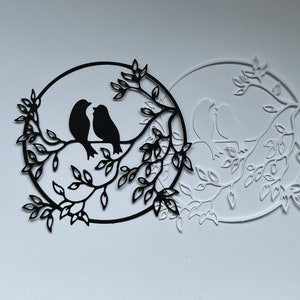 Troqueles de papel con forma de pájaros grandes en forma de árbol ~ Adornos para álbumes de recortes y tarjetas ~ Recortes de pájaros ~ Recortes de árboles