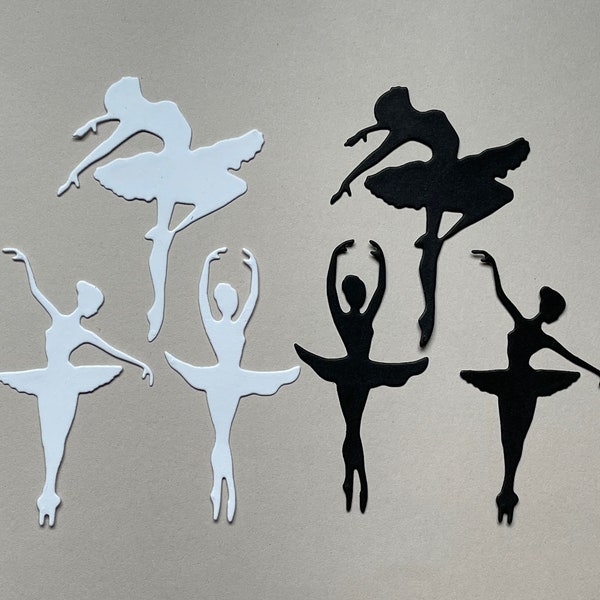 3pc. Ballerina Die Cut Paper Cut Out Embellishments for Scrapbooking, Card Fronts, Table Decorations, Cupcake Topper,  Banners, Garland