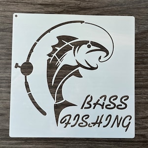 Bass Stencil Pattern, Reusable Stencil, Art Stencil, Craft Stencil, Paint Stencil, Crafting Stencil, Wall Stencil, Mylar Stencil Template