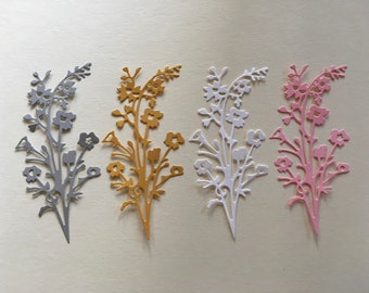 Troqueles de flores ~ Recortes de flores ~ Troqueles florales ~ Adornos para tarjetas ~ Scrapbooking ~ Fabricación de tarjetas ~ Diario basura