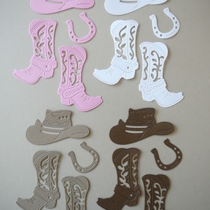 Cowboy-Stiefel Hut Hufeisen sterben geschnittene westliche Verschönerung für Scrapbooking, Kartenherstellung, Cupcake Topper