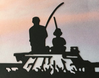 Troquelado de pesca ~ Frente de tarjeta ~ Tarjetas ~ Adornos ~ Recortes de papel ~ Troquelado ~ Álbum de recortes