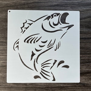 Bass Stencil Pattern, Reusable Stencil, Art Stencil, Craft Stencil, Paint Stencil, Crafting Stencil, Wall Stencil, Mylar Stencil Template