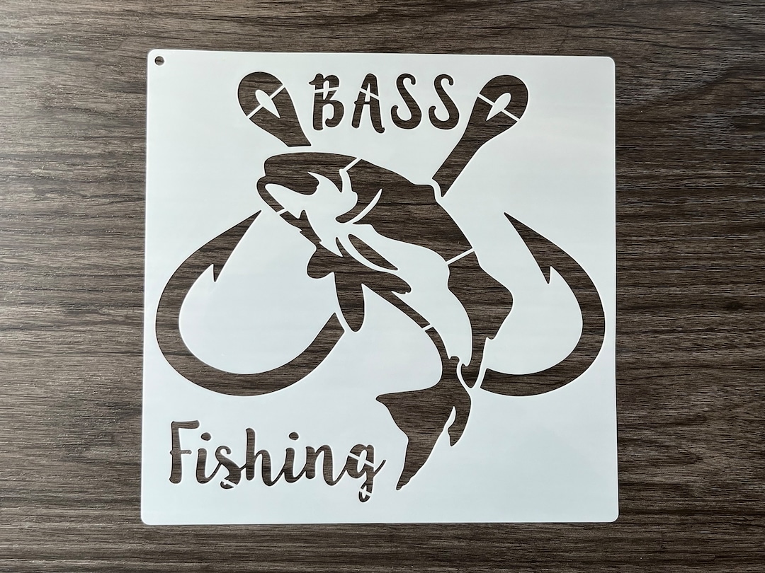 Moveable Pattern Bass Bass Stencil Pattern, Reusable Stencil, Art Stencil, Craft Stencil ...