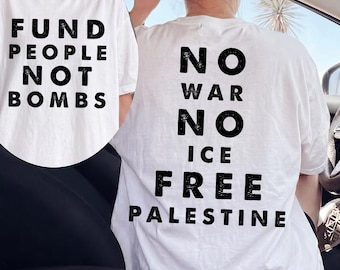 Comfort Colors Fund People Not Bombs Shirt, Anti War Protest T-Shirt, Social Justice Tee