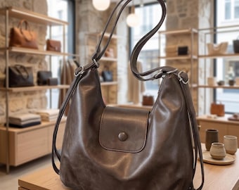 Convertible Leather Backpack Purse for Women, Travel Bag