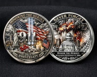 Gedenkmünze zum 11. September, Münze zur Würdigung von Feuerwehrleuten, Erinnerungsgeschenk an die Twin Towers, patriotisches Andenken
