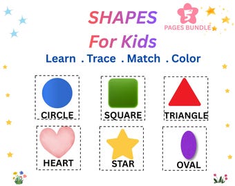 Cahier d'exercices sur les formes à imprimer pour enfants, apprentissage des traces, correspondance et couleur des formes, activité d'apprentissage préscolaire