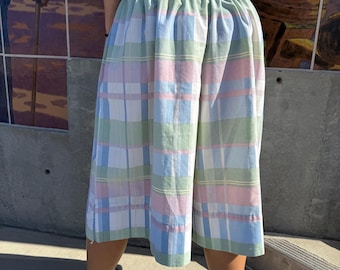 Sea Mist Picnic Pants | Handmade Wide Leg Crop Pants | Upcycled Cotton Bloomers