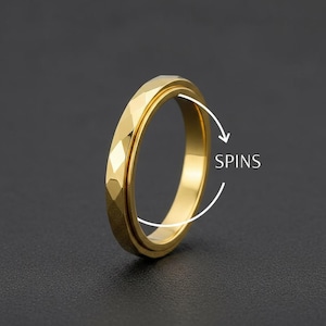Rostfritt stål spinnerring 3 mm bred, kontorskarriärkvinna mode fidgetring, jubileumssmycken, R882