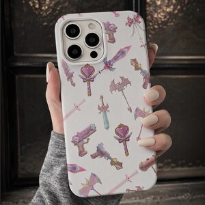 MM2 Phone Case | Roblox Murder Mystery 2 Phone Case | Pink Gamer Phone Case | Cute MM2 Weapon Case | Kawaii Roblox Gift