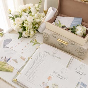 Le Carnet de Mariage | Système de planification Canva, Liste de tâches modifiable, Compte à rebours et Organisateur de Mariage
