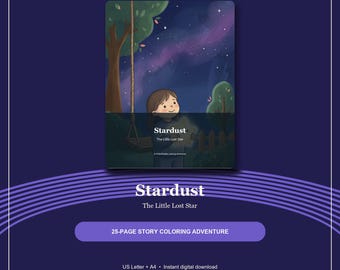 Stardust Story Coloring Book, Space Adventure PDF for Kids (Ages 4-8)