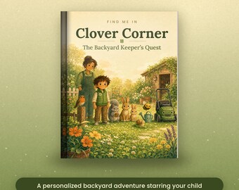 Personalized Kids Book with Child's Name | Custom Hardcover Backyard Adventure | Search & Find + Coloring | Garden Gift Ages 3-9