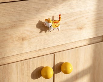 Boutons de rangement pour chambre de chat, poignées de tiroir en caoutchouc souple pour chambre d'enfant, matériel pour chat