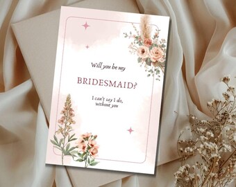 Lot de cartes de demande en mariage florales rustiques