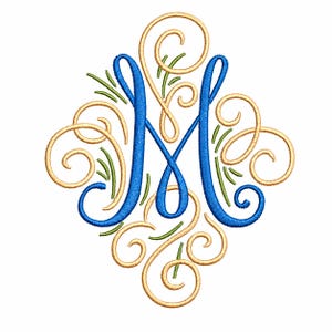 Adorn Monogram Embroidery Design, Sizes 3″ and 4″. Instant Download in 11 Formats (including BX, PES, DST, etc)