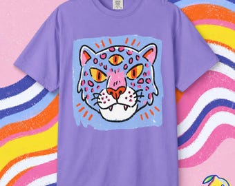 Camiseta mística de leopardo / Camiseta unisex psicodélica y original