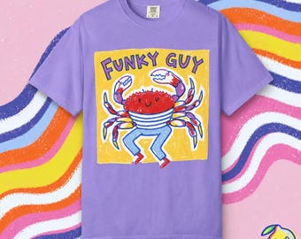 Camiseta unisex Funky Guy Crab / Camiseta unisex con diseño de crustáceo adorable