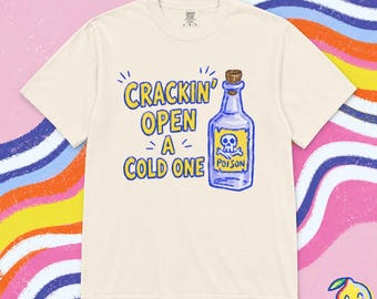 Camiseta "Abriéndome una cerveza fría" / Camiseta unisex nihilista divertida