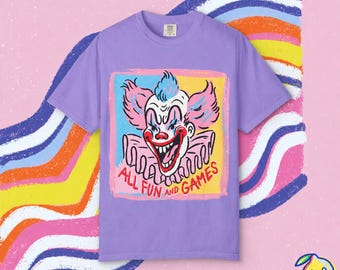 Camiseta de payaso "Diversión y juegos" / Camiseta gráfica clowncore original