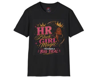 Koszulka Black Girl Magic HR | Ilustracja korony kobiety afro