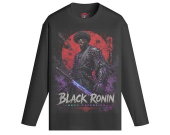 Czarny Ronin Mech Ascension z długim rękawem