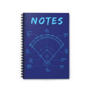 Baseball Blueprint Journal, Softball Notebook, Coach Gift, Baseball Player Gift, Softball Gift, Sports, Game Notes