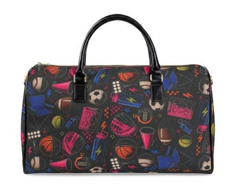 Bolso multideporte de piel sintética, ideal para el día del partido o como bolsa de deporte. Regalo perfecto para atletas, entrenadores y madres.