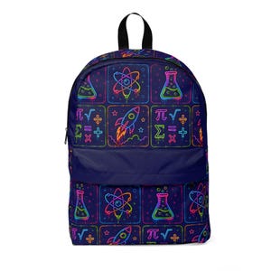 Neon STEM Backpack, Science Technology Engineering Math Book Bag, Robotics Coding School Bag, STEM Gift for Kids, Back to School