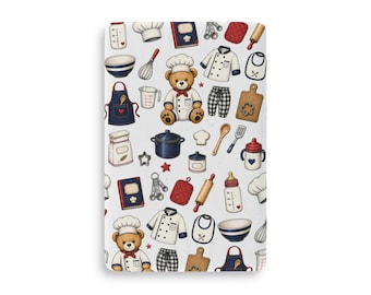 Chef Baby Boutique Crib Sheet, Bakery Baby Nursery Bedding, Fitted Crib Sheet, Nursery Decor, Baby Shower Gift, Cooking Gift, Cook Decor