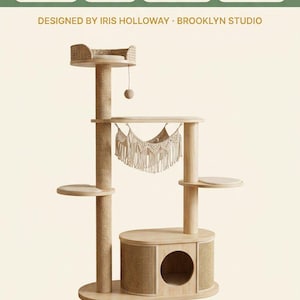 Cat Tree for Large Cats, Modern Wood Tower, 72 Inch Tall, Hammock, Sisal Post, Pet Furniture - 11b trust social proof graphic v8 desi